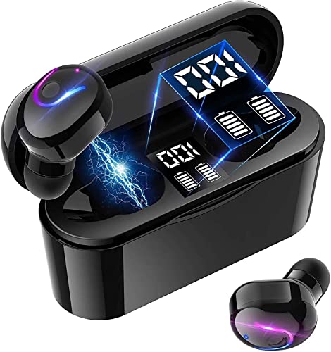 GPEESTRAC True Wireless Earbuds, Bluetooth 5.0 Headphone, in-Ear Button Control Hi-Fi Stereo Sound IPX5 Waterproof M2DNEW501