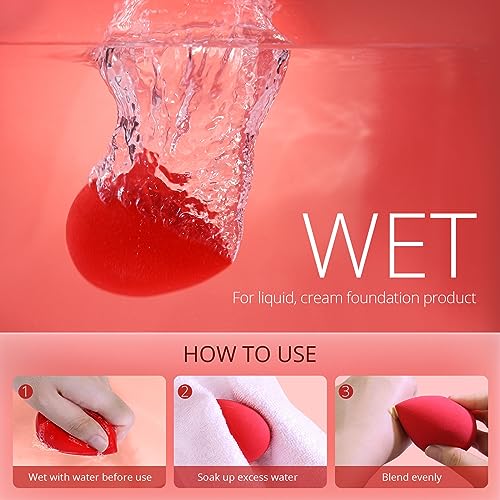 BEAKEY 5 Pcs Makeup Sponges Set, Latex-Free Blender, Perfect for Liquid, Cream, Powder, Soft Wonder Blender Boun Boun Beauty Sponges, Beauty Gift Set