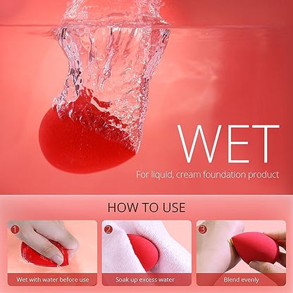 BEAKEY 5 Pcs Makeup Sponges Set, Latex-Free Blender, Perfect for Liquid, Cream, Powder, Soft Wonder Blender Boun Boun Beauty Sponges, Beauty Gift Set