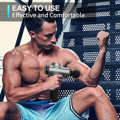 ZonGym Massage Gun Deep Tissue, Percussive Muscle Massager, 30 Speeds Quiet Brushless Motor Handheld Massager for Muscle Neck Back Shoulder, LCD Touch Screen, 6 Heads and Carrying Case (Bright Gray)