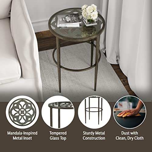 Hillsdale Marsala End Table, 17.25", Gray Finish with Rubbed Brown Accents