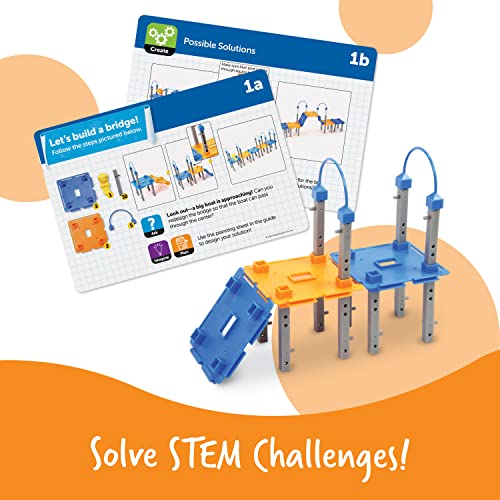 Learning Resources City Engineering and Design Building Set, Ages 5+,100 Pieces, Engineer STEM Toy, Construction Toys, Simple Machines Kids