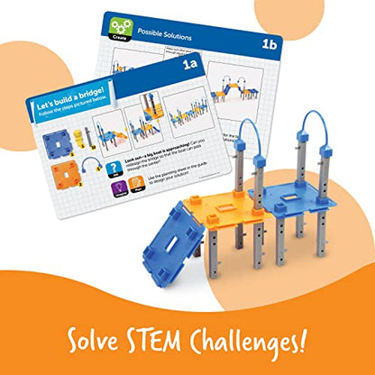 Learning Resources City Engineering and Design Building Set, Ages 5+,100 Pieces, Engineer STEM Toy, Construction Toys, Simple Machines Kids