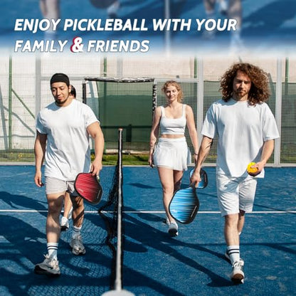 Sunlode Pickleball Paddles Set of 4, Pickleball Set of 4 Premium Wood Pickleball Rackets, 4 Pickle Balls, 4 Cooling Towels and 1 Carry Bag, Pickleball Set for Beginners & Family