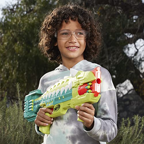 NERF DinoSquad Armorstrike Dart Blaster, 16 Darts, Indoor and Outdoor Games, Dinosaur Toys for 8 Year Old Boys and Girls and Up