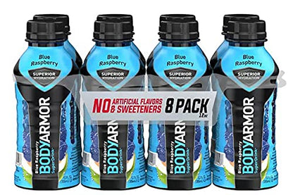 BODYARMOR Sports Drink Sports Beverage, Blue Raspberry, Coconut Water Hydration, Natural Flavors With Vitamins, Potassium-Packed Electrolytes, Perfect For Athletes, 12 Fl Oz (Pack of 8)