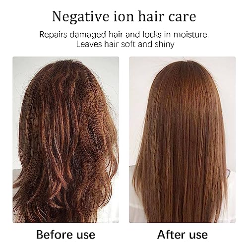 Hair Straightener Brush 30s Fast Heating Anti-Scald,Negative Ion Styling Comb, 2 in 1 Hair Straightener Brush and Curler with 5 Temp, Portable Electric Straightening Comb Heated Hair Brush(Black)