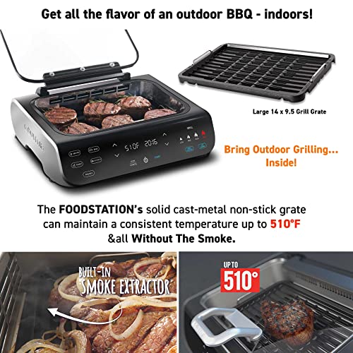 Gourmia Smokeless Indoor Grill & Air Fryer raclette grill with Smoke Extracting Technology Extra-Large Nonstick Cooking electric grill indoor Korean BBQ Style 6 Quart FoodStation™