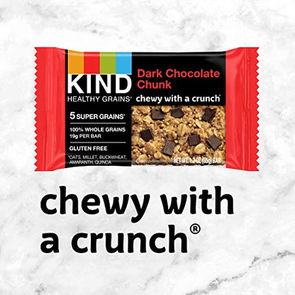 KIND Healthy Grains Bars, Dark Chocolate Chunk, Healthy Snacks, Gluten Free, 40 Count