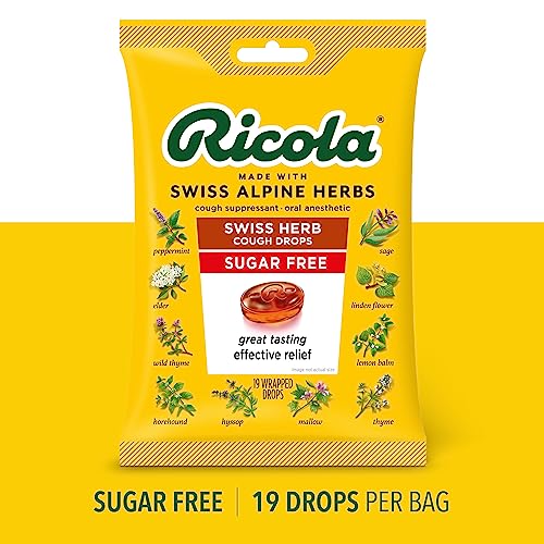 Ricola Sugar Free Swiss Herb Cough Drops, Original, 19 Count