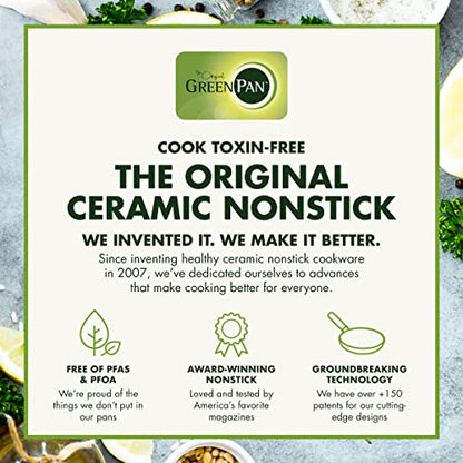 GreenPan Chatham Tri-Ply Stainless Steel Healthy Ceramic Nonstick 12 Piece Cookware Pots and Pans Set, PFAS-Free, Multi Clad, Induction, Dishwasher Safe, Oven Safe, Silver