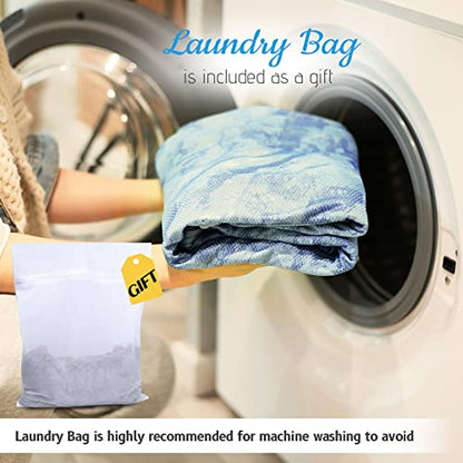 Tametra Cooling Blanket for Hot Sleepers,Tie-dye Decorative Weighted Blanket Summer Blankets Lightweight Breathable Oversized, Q-MAX>0.441, for Night Sweats with Laundry Bag