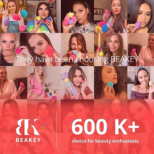 BEAKEY 5 Pcs Makeup Sponges Set, Latex-Free Blender, Perfect for Liquid, Cream, Powder, Soft Wonder Blender Boun Boun Beauty Sponges, Beauty Gift Set