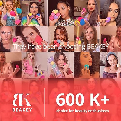 BEAKEY 5 Pcs Makeup Sponges Set, Latex-Free Blender, Perfect for Liquid, Cream, Powder, Soft Wonder Blender Boun Boun Beauty Sponges, Beauty Gift Set