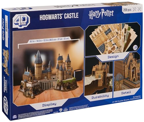 4D Build, Harry Potter Hogwarts Castle 3D Puzzle Model Kit 209 Pcs | Harry Potter Gifts Desk Decor | Building Toys | 3D Puzzles for Adults & Teens 12+