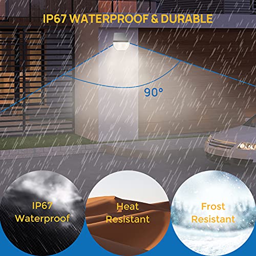 Linkind Outdoor Solar Spot Lights, 6500K Daylight Solar Spotlight, IP67 Waterproof Adjustable Solar Panel, Solar Lights Outdoor for Yard Walkway Garden Decor, 2 Pack