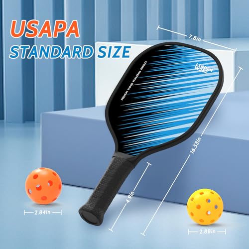 Sunlode Pickleball Paddles Set of 4, Pickleball Set of 4 Premium Wood Pickleball Rackets, 4 Pickle Balls, 4 Cooling Towels and 1 Carry Bag, Pickleball Set for Beginners & Family