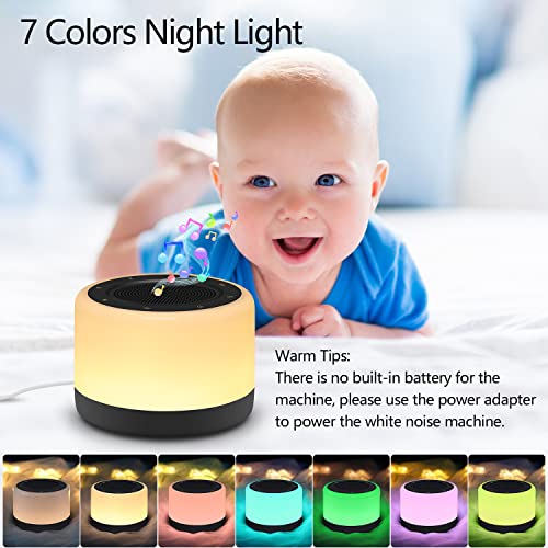 YYDSKIT White Noise Machine with Night Light, Sleep Sound Machine with 32 Soothing Sounds, Plug in,Easy Touch Control,Auto-Off Sleep Timer for Baby Kids Adults Sleeping,Relaxing