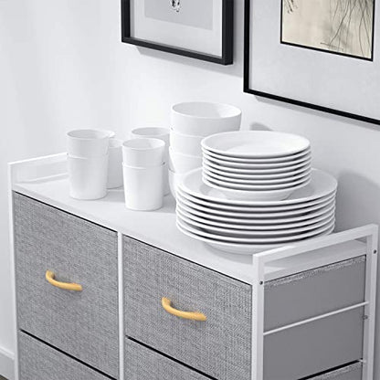 ROMOON Dresser Organizer with 6 Drawers, Fabric Storage Dresser Tower for Bedroom, Hallway, Entryway, Closets - Gray