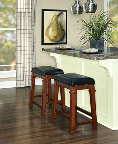 Linon Kennedy Backless PU Counter Stool, Black