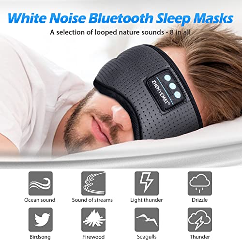 Sleep Headphones White Noise Bluetooth Sleep Mask 3D Music Sleeping Eye Mask Sleeping Headphones for Side Sleepers Sleep Mask with Bluetooth Headphones Gifts for Men Women