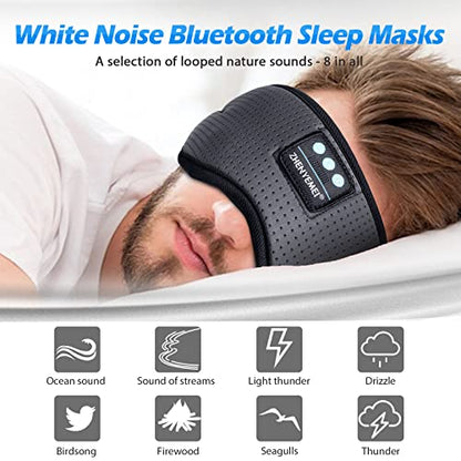 Sleep Headphones White Noise Bluetooth Sleep Mask 3D Music Sleeping Eye Mask Sleeping Headphones for Side Sleepers Sleep Mask with Bluetooth Headphones Gifts for Men Women
