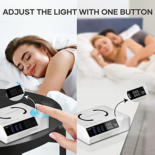 USB C Charger, slitinto 65W 4-Port Fast USB Charging Station, Charging Station for Multiple Devices with LED Display, Compact Desktop Charger Hub for iPhone iPad Samsung Android and Tablet