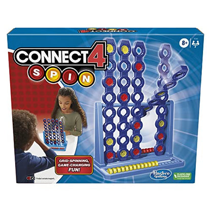 Hasbro Gaming Connect 4 Spin Game, Features Spinning Connect 4 Grid, 2 Player Board Games for Family and Kids, Strategy Board Games, Ages 8 and Up