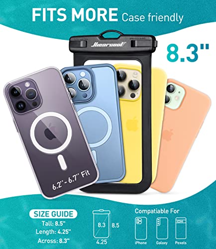 Hiearcool Universal Waterproof Case, Waterproof Phone Pouch Compatible for iPhone 14 13 12 11 Pro Max XS Plus Samsung Galaxy S22 Cellphone Up to 8.3", IPX8 Cellphone Dry Bag for Vacation-2 Pack