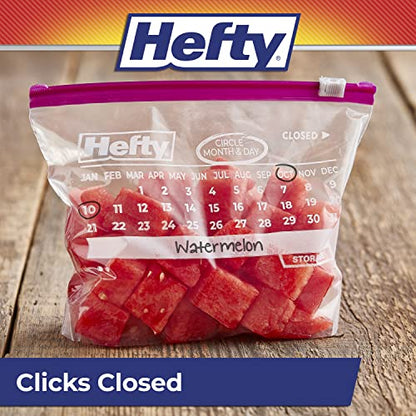 Hefty Slider Storage Calendar Bags, Quart Size, 40 Count (Pack of 4)