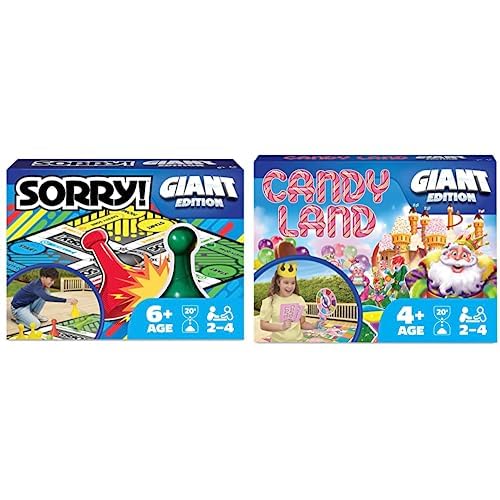 Giant Edition Classic Family Board Game Indoor Outdoor Activity with Oversized Gameboard & Pieces, for Kids and Adults Ages 6 & up, Giant Sorry & Giant Candy Land