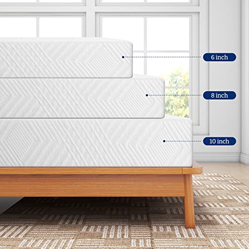 Twin Mattress, 6 Inch Memory Foam Mattress Bed in a Box, Medium, Green Tea and Cooling Gel Infused CertiPUR-US Certified, Made in USA