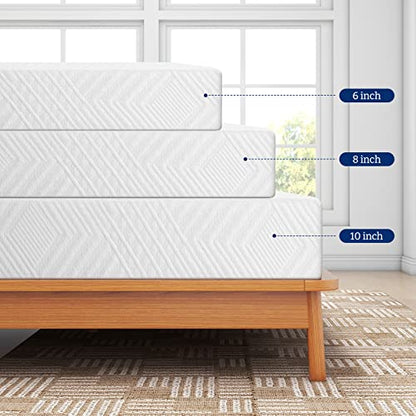Twin Mattress, 6 Inch Memory Foam Mattress Bed in a Box, Medium, Green Tea and Cooling Gel Infused CertiPUR-US Certified, Made in USA