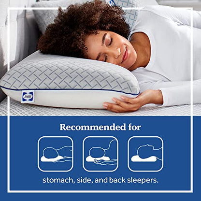 Sealy Essentials Cool Touch Memory Foam Pillows, 2 Pack,White