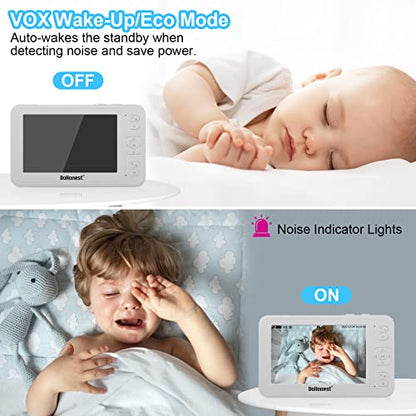 DoHonest Baby Monitor HD 1080P Camera Audio Home Wireless 5” Display Infant Video Monitoring Remote Pan Tilt Infrared Night Vision 1000ft Range Temperature Sensor S06