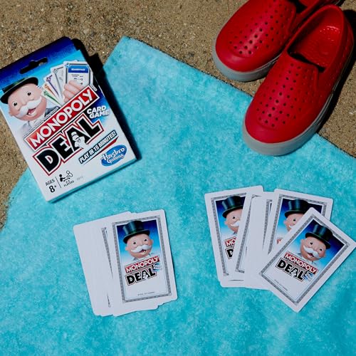 Monopoly Deal Quick-Playing Card Game for Families, Kids Ages 8 and Up and 2-5 Players
