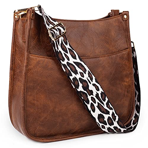 Viva Terry Vegan Leather Crossbody Fashion Shoulder Bag Purse with Adjustable Strap (Coffee)