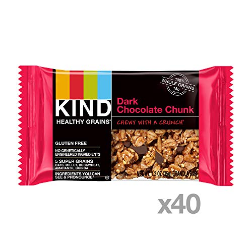 KIND Healthy Grains Bars, Dark Chocolate Chunk, Healthy Snacks, Gluten Free, 40 Count