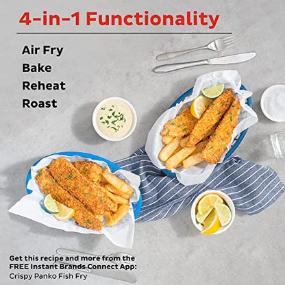 Instant Pot 5.7-QT Air Fryer Oven with Accessories, From the Makers of Instant Pot, Customizable Smart Cooking Programs, Digital Touchscreen, Dishwasher-Safe Basket, App with over 100 Recipes