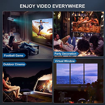 Projector with WiFi and Bluetooth, 5G WiFi Native 1080P 10000L 4K Supported, FUDONI Portable Outdoor Projector with Screen for Home Theater, Compatible with HDMI/USB/PC/TV Box/iOS and Android Phone