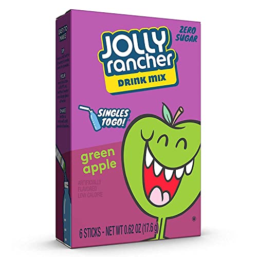 Jolly Rancher Singles-To-Go Sugar Free Green Apple Drink Mix, 6-ct (Pack of 6)