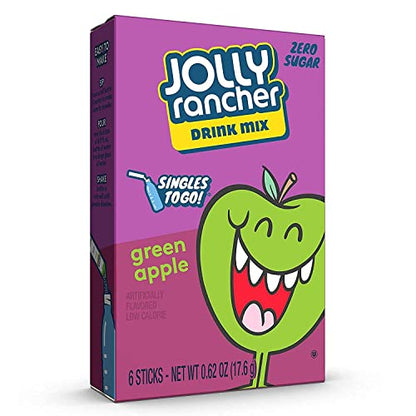 Jolly Rancher Singles-To-Go Sugar Free Green Apple Drink Mix, 6-ct (Pack of 6)