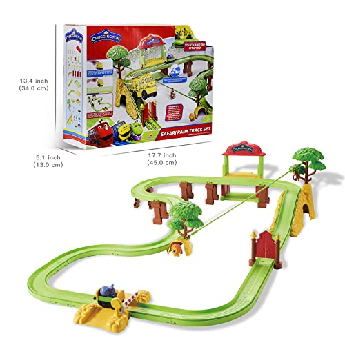 Chuggington Safari Park Track Set with Motorized T.A.G. (Touch and Go) Mtambo, Controlled Gate, 3.75" Toy Train & Animal Friends Included, Toys for 3 4 5 6 7 8 Year Old Boys Girls, Gifts for Birthday