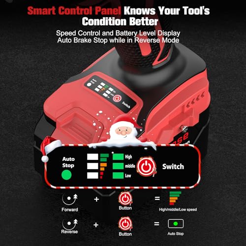 Bamse Impact Wrench Cordless, Brushless Power Impact Gun 21V, 1/2'', 4.0Ah Battery, 3200RPM & Max Torque 480 Ft-lbs (650N.m) with 4 Sockets, Electric Impact Driver for Car Tires and Home