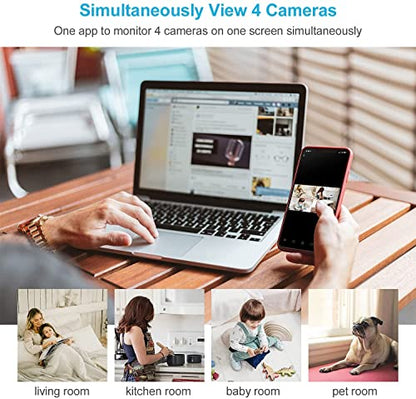 Indoor Security Camera, litokam 360 Pan/Tilt Home Security Camera with Motion Detection, 1080P Pet Camera with Phone App, Baby Monitor with Night Version, WiFi Camera-Two Way Audio, Work with Alexa