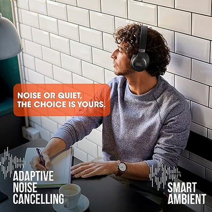 JBL Live 660NC - Wireless Over-Ear Noise Cancelling Headphones with Long Lasting Battery and Voice Assistant - White, Medium