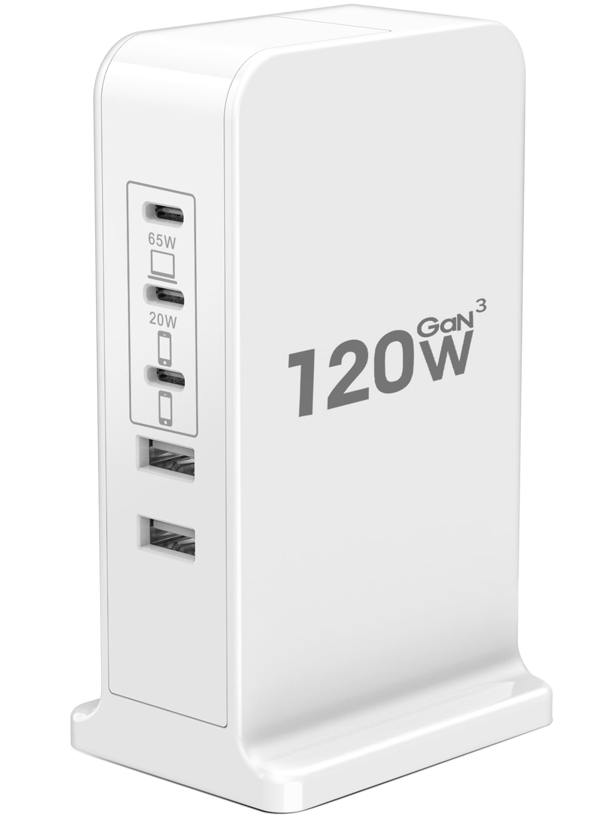 USB C Charger Block 120W, Charging Station for Multiple Devices, USB Charging Block, USB C GaN Fast Charging Hub, 65W USB C Laptop Charger Compatible for MacBook Pro/Air, iPhone, iPad, Samsung