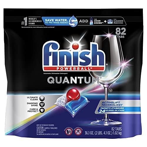 Finish - Quantum - 82ct - Dishwasher Detergent - Powerball - Ultimate Clean & Shine - Dishwashing Tablets - Dish Tabs, (Pack of 3)