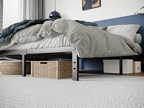 Minimalist Studio Metal Bed Frame – Heavy Duty Mattress Foundation with Anti-Slip Steel Slat Support, Durable Platform Base with Underbed Storage, Easy Assembly (Twin)