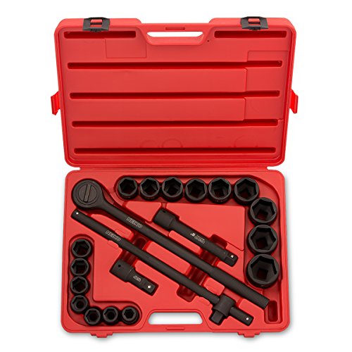 NEIKO 02379A 3/4" Drive Jumbo Impact Socket Set | 21 Piece | Shallow | SAE | Sizes 3/4” to 2” | Cr-V Steel